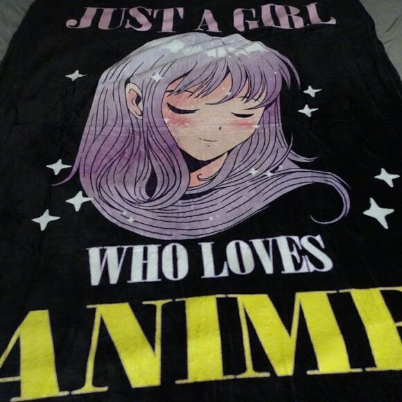 Just A Girl Who Loves Anime Throw Blanket 39inx49in - Picture 2 of 6
